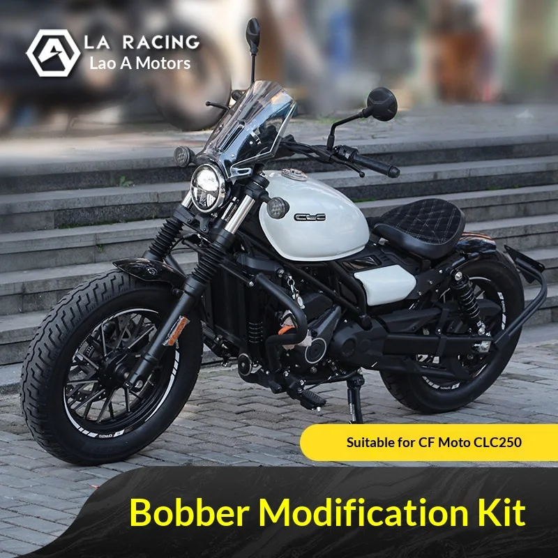 【Premium】For CFMOTO CLC250 modified Bobber single-seat seat cushion assembly mudguard three-in-one mini taillight accessories