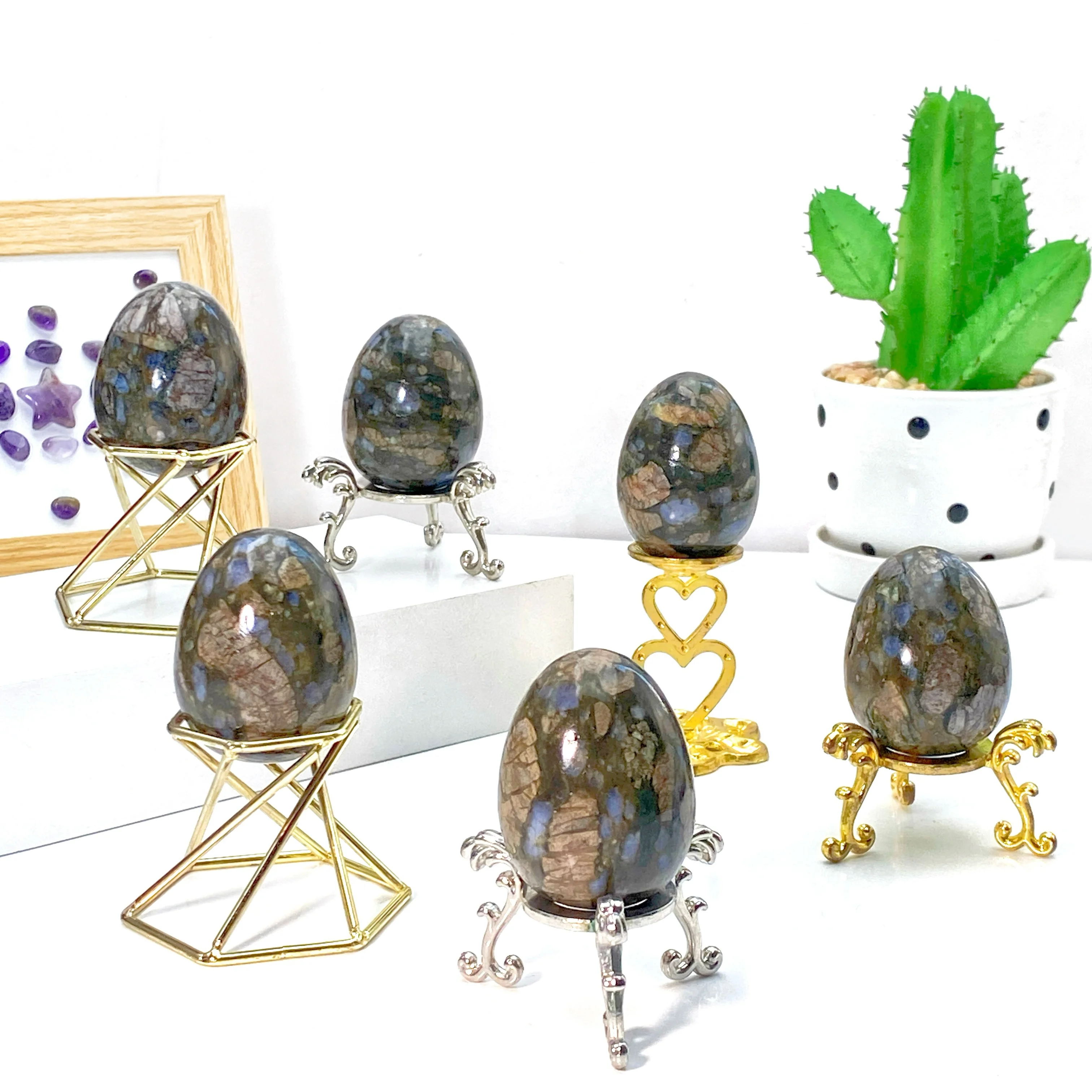 Random 1PC High Quality Que Sera Egg Carving Decoration Natural Crystal Raw Stone, Birthday gift, Scene decoration.