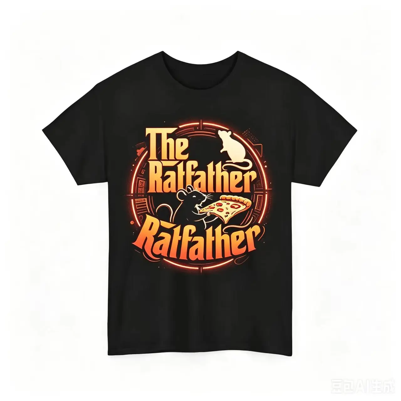 

Men's Funny The Ratfather T-Shirt, Cool Mouse Dad Graphic Tee, Cotton Casual Short Sleeve, Pet Rat Lover Humor Tops