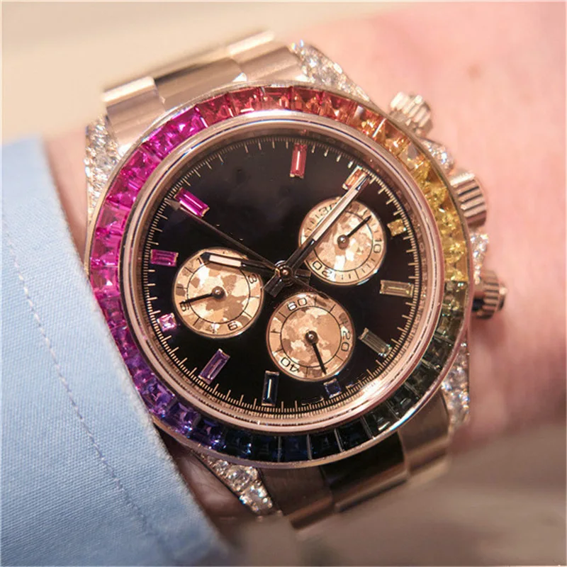 2025 AAA الصف ساعة رجالي عالية الجودة كامل الفولاذ المقاوم للصدأ حركة ميكانيكية أوتوماتيكية متعددة الوظائف ساعة اليد الفاخرة