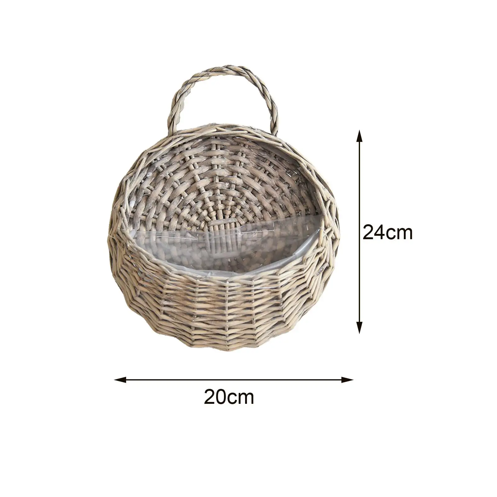 Rattan Flower Basket Woven Planter Pot Wall Hanging Plant Container for Indoor Outdoor Garden Accessories House Decor