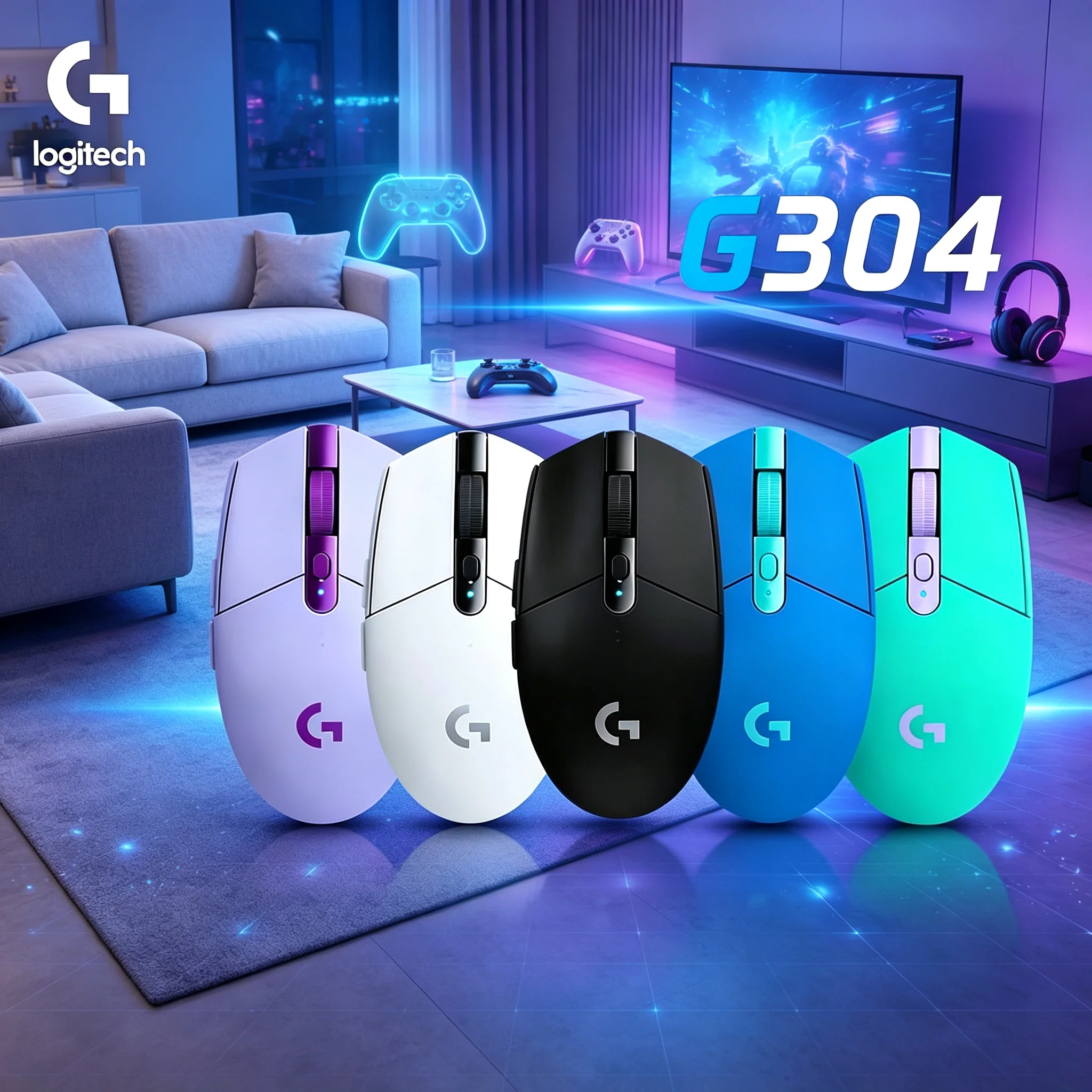 Logitech G304 Gaming Wireless Mouse Adjustable DPI Setting Perfect For PUBG CS2 Valorant LOL Competitive Matches