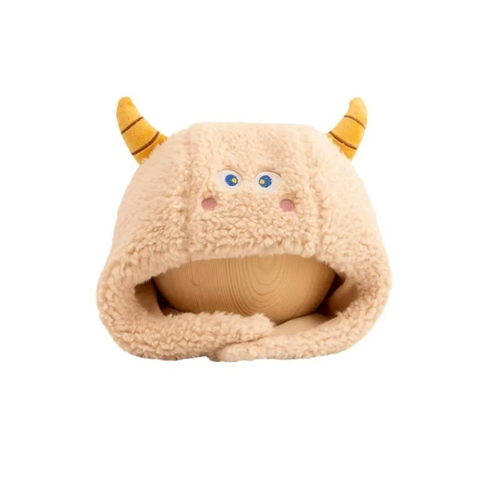

Cute Cow Horn Baby Winter Hat Lamb Earflaps Baby Beanie Windproof Warm Ear Protection Cap Outdoor