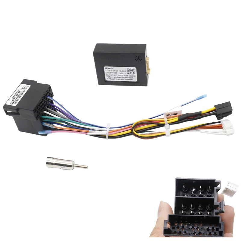 For Fiat Strada Idea Palio Siena 178 350 278 9 Inch Car Radio Fascia Frame Stereo Panel Power Cable Adapter with Canbus