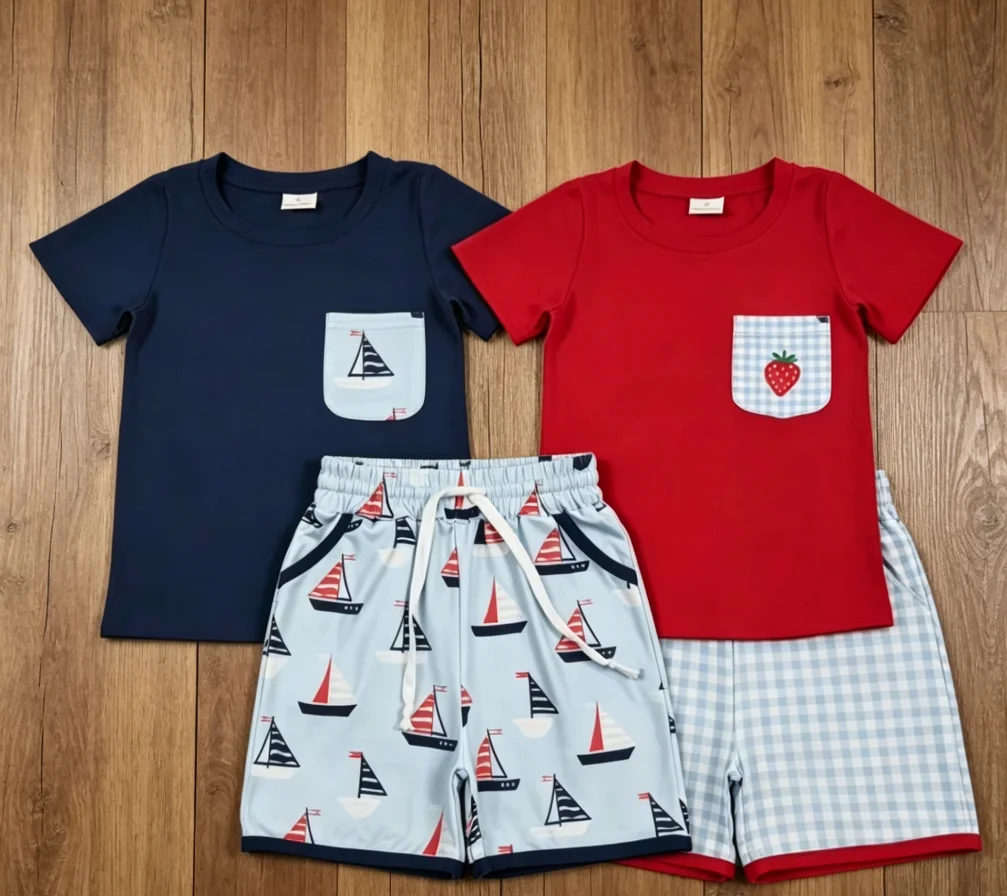 Baby Clothing Wholesale - Ensemble d'été pour bébé garçon en