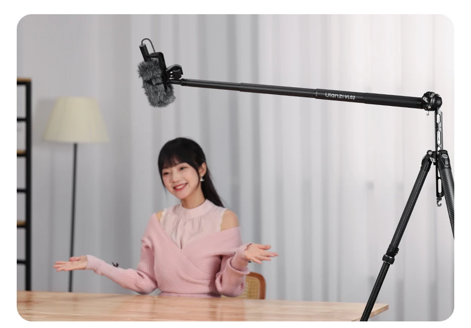 Ulanzi VL02 2,7 m Kohlefaser-Selfie-Stick, 8-teilig, mit 1/4 Zoll Halterung für Smartphone-Action-Kameras, Live-Streaming, Vlog-Aufnahmen – Detail 11