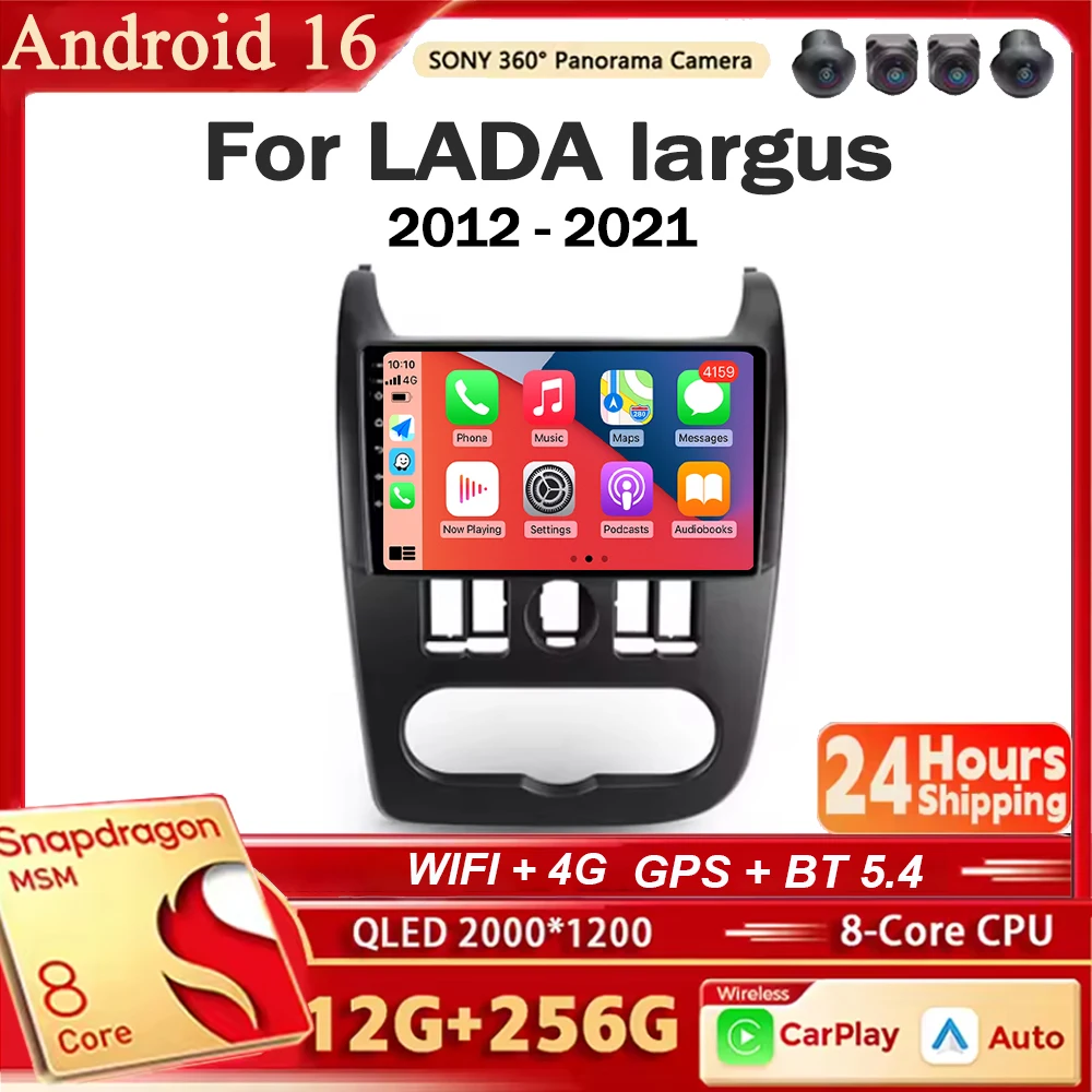 Android 16 Car Radio For LADA Largus 2012 - 2021 Multimedia Video Player Navigation Stereo GPS 4G Carplay Auto BT5.4 RDS