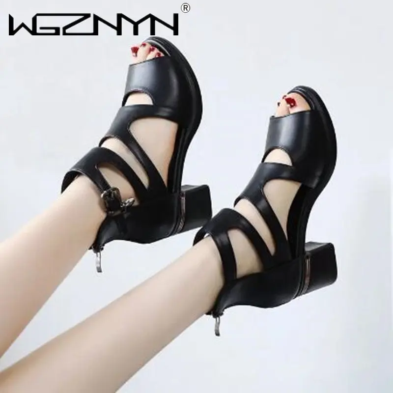 2023 NEW Comfortable Fashion Shoes Women Sandals High Heels Summer Sweet Fashion Wedding Shoes White and Black Handmade Sandals