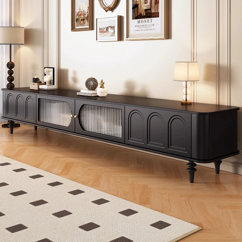 خزانة تلفزيون مصممة للاستراحة، خزانة تلفزيون فاخرة باللون الأسود لتخزين الغرفة، تلفزيون خشبي، أثاث Magalu Loja الرسمي المريح