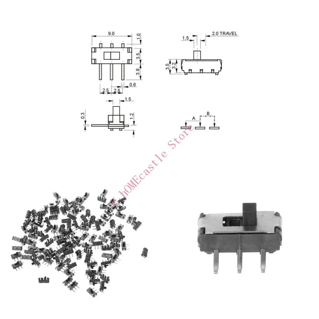 63HF MSK-12D19 3pin Curved Needle 1P2T 2 Position High Quality Toggle Switch Handle