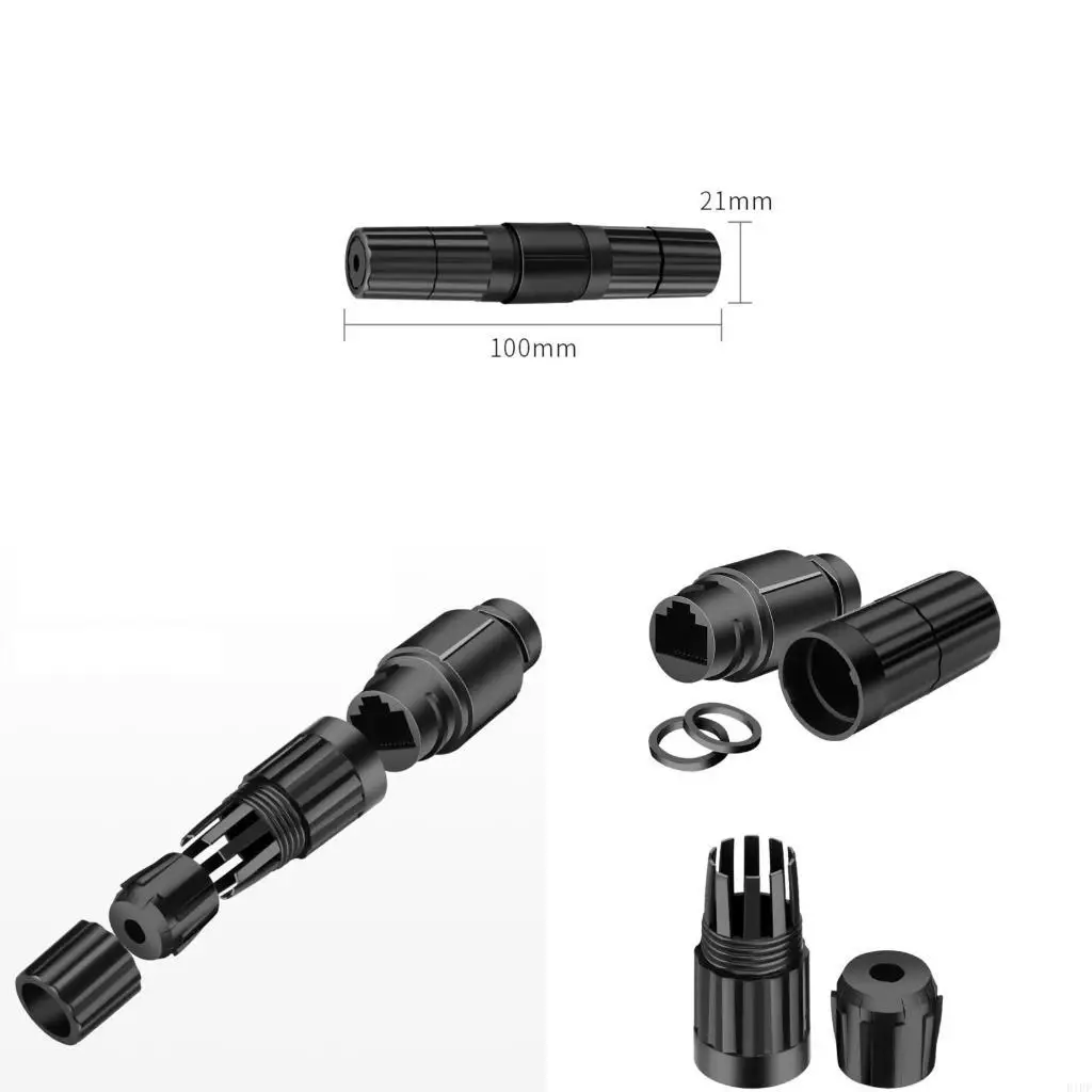 E1PF RJ45 Waterproof IP67 Ethernet Cable Connector Double Head Lan Adapter