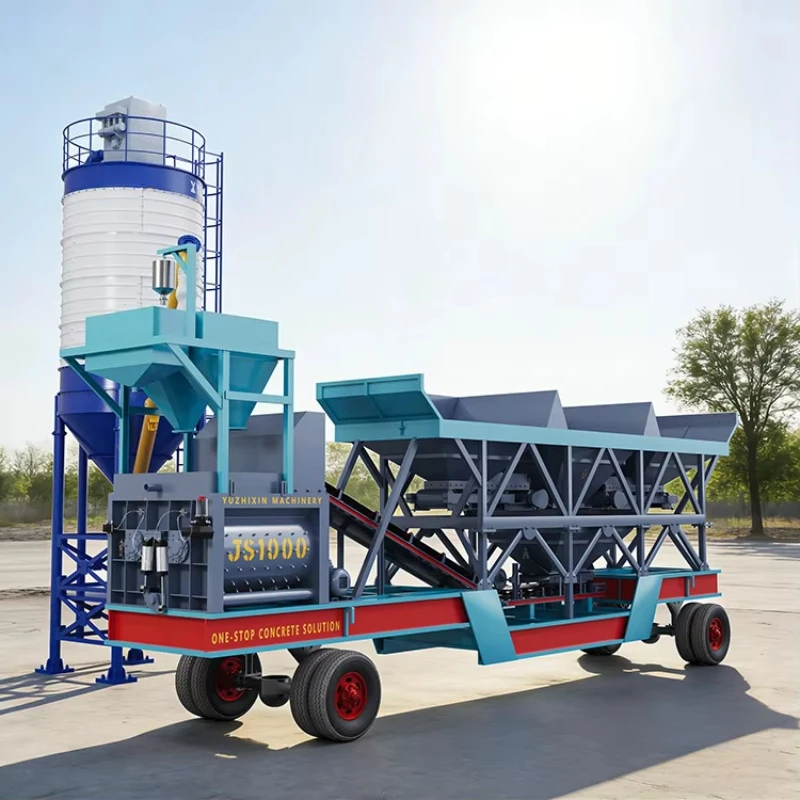 Hormigonera Eléctrica Portátil China: Equipo de Cemento, Controlador de Mezcla Lista para Usar, Planta Dosificadora Móvil