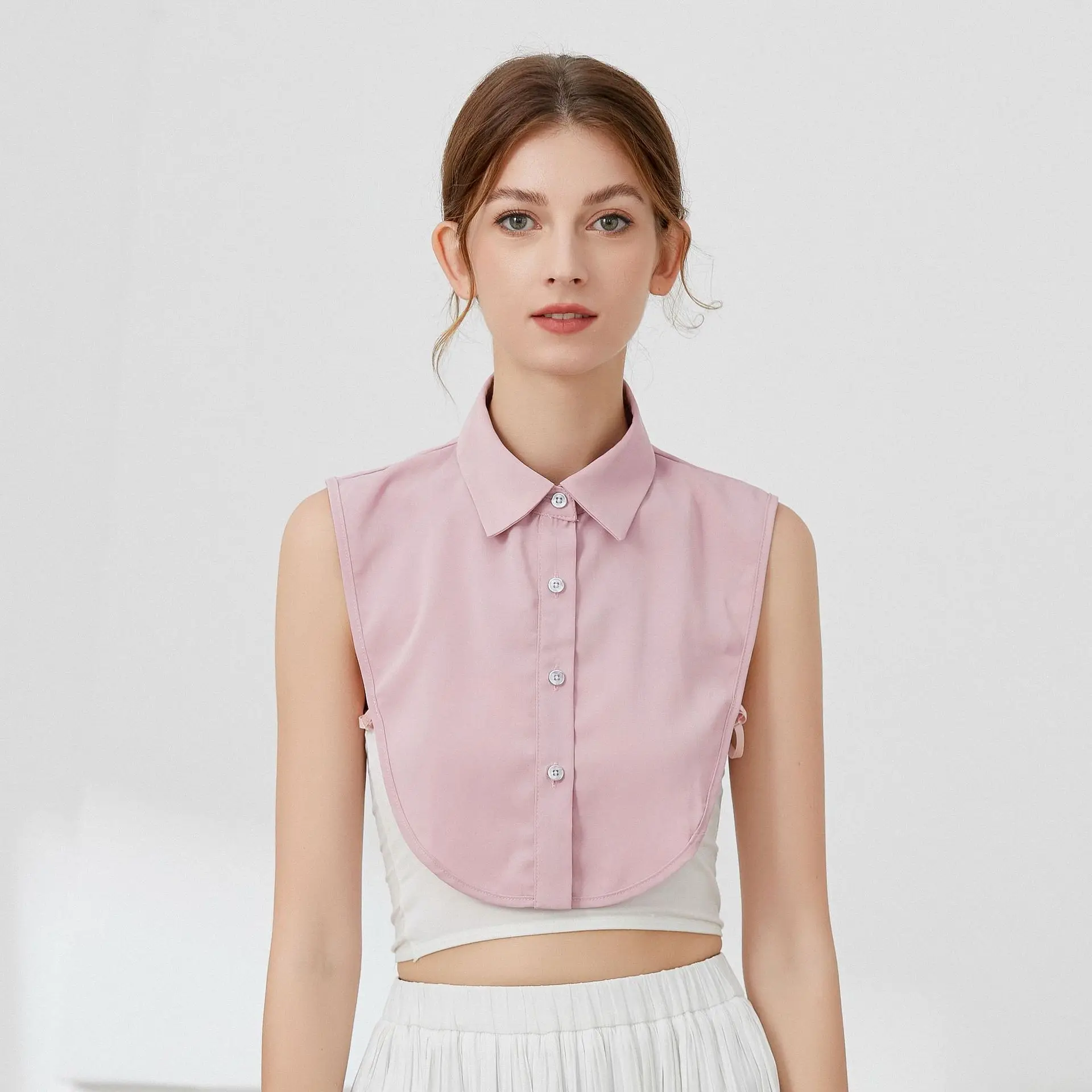 Women's Faux Ruffled Shirt Collar Autumn Winter Pointed Square Professional Sweater Accessory