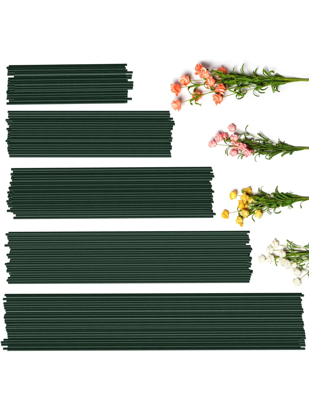 50 Stuks 15/20/25/30/40 Cm Kunstmatige Groene Bloem Stengels Diy Bloemen materiaal Handgemaakte Draad Stengel Accessoies Voor Bruiloft Home Decor - afbeelding 2