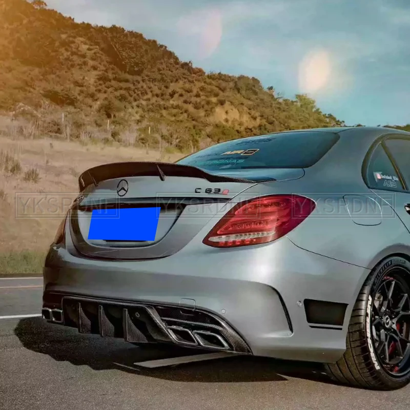 Rear Trunk Lid Car Wing Ducktail Lip Spoiler For 2014-19 Mercedes Benz C Class W205 C180 C200 C250 C300 C450 C43 C63 Carbon Fibe