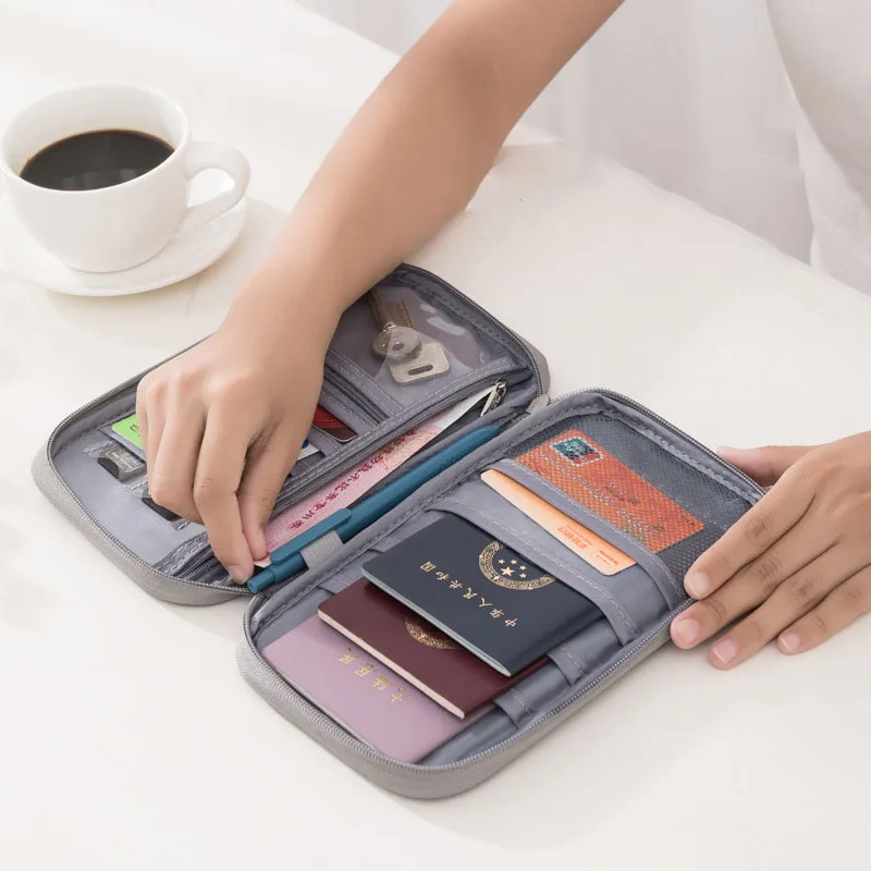 Passport Holder Family Women Passport Wallet Travel Document Organizer for Wallets Waterproof Passport Holders Credit Cards Bag