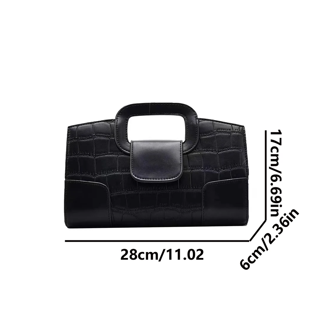 2023 neue Krokodil Korn PU Leder Handtasche für Frauen Vintage Große Kapazität Abend Tasche Einfache Elegante Party Clutch Tasche Shoulde – Detail 1