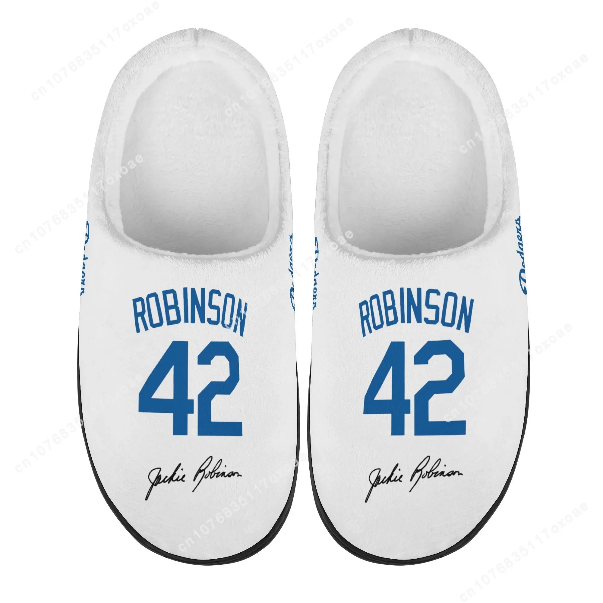 jackie robinson Baseball NO 42 Home Cotton Slippers Mens Womens Plush Bedroom Keep Warm Shoes Thermal Slipper Custom Shoe