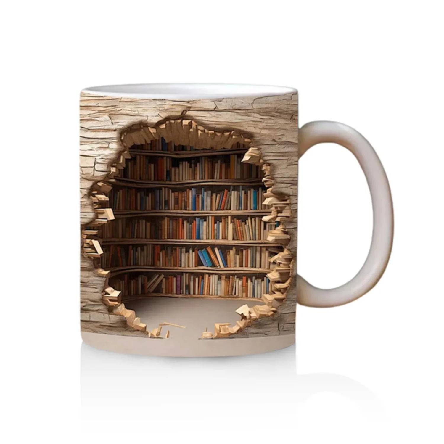 1Pc Colorful 3D Library Bookshelf Ceramic Mug Cup Creative Multi-Purpose Book Shelf Coffee Mugs Drinkware Kitchen Supplies