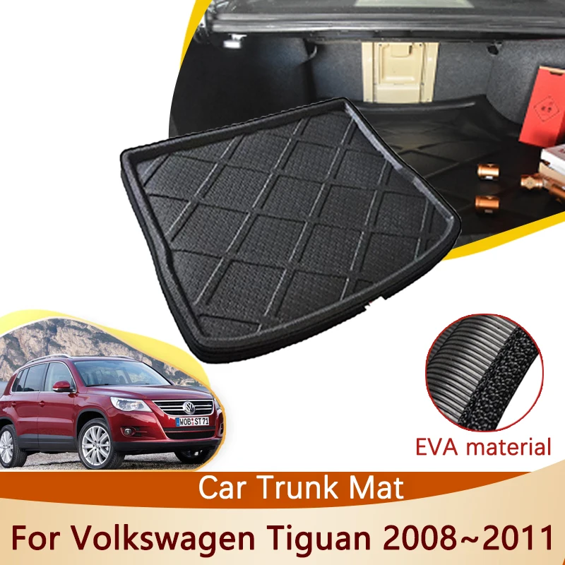 

Водонепроницаемый коврик для VW Volkswagen Tiguan MK1 2008 2009 2010 аксессуары защитный коврик для заднего багажника автомобиля напольный поднос