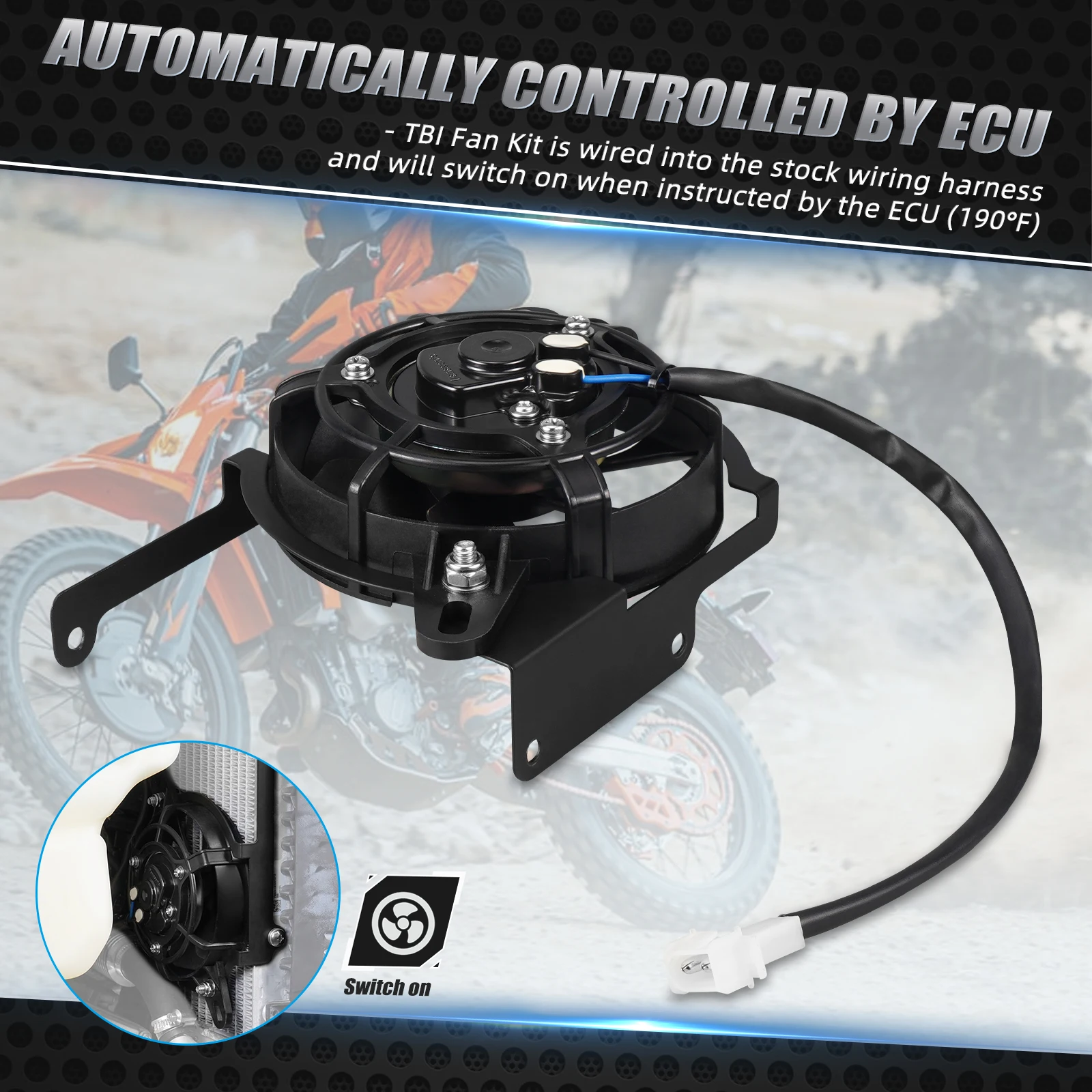(EU-Lager) Elektrisches Kühlerlüfter-Kit für KTM TBI EXC 300 EXCF 350 SXF 450 2024 2025 für GasGas EC300 Husqvarna TE300
