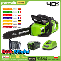 Greenworks Brushless Chainsaw 40V Professional Garden Saw 20M/S Original 16 Inch Chainbar and Oregon Sawchain Generation2