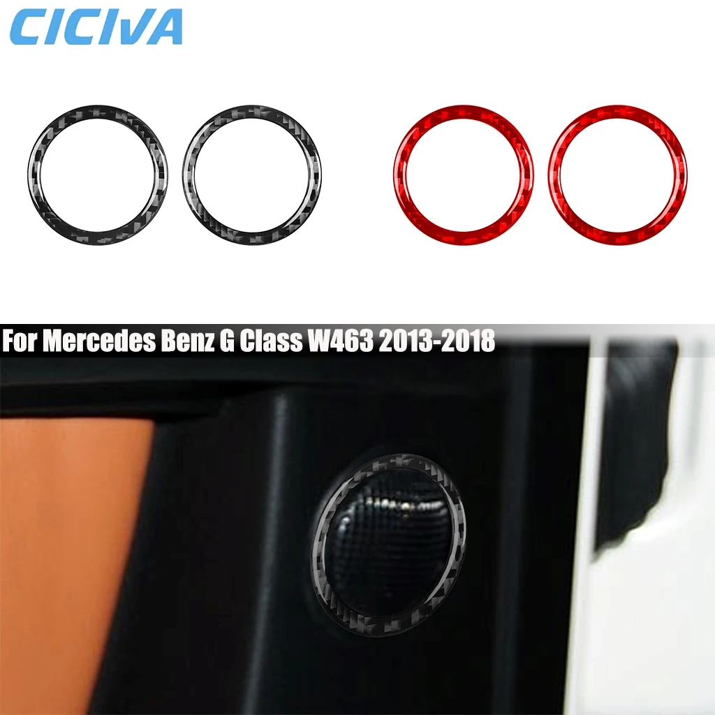 

Carbon Fiber Car Accessories Rear Door Speaker Horn Ring Cover Sticker Interior Trim For Mercedes Benz G Class W463 2013-2018
