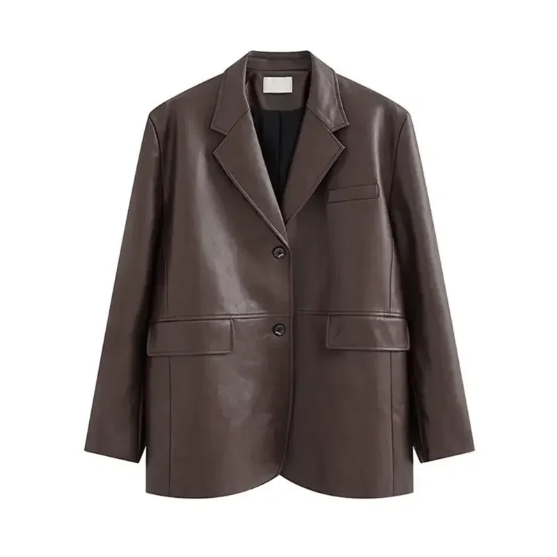 Veste en cuir imbibé de cuir PU pour dames, fouet rétro, coréen, cool, décontracté, design de mode, automne