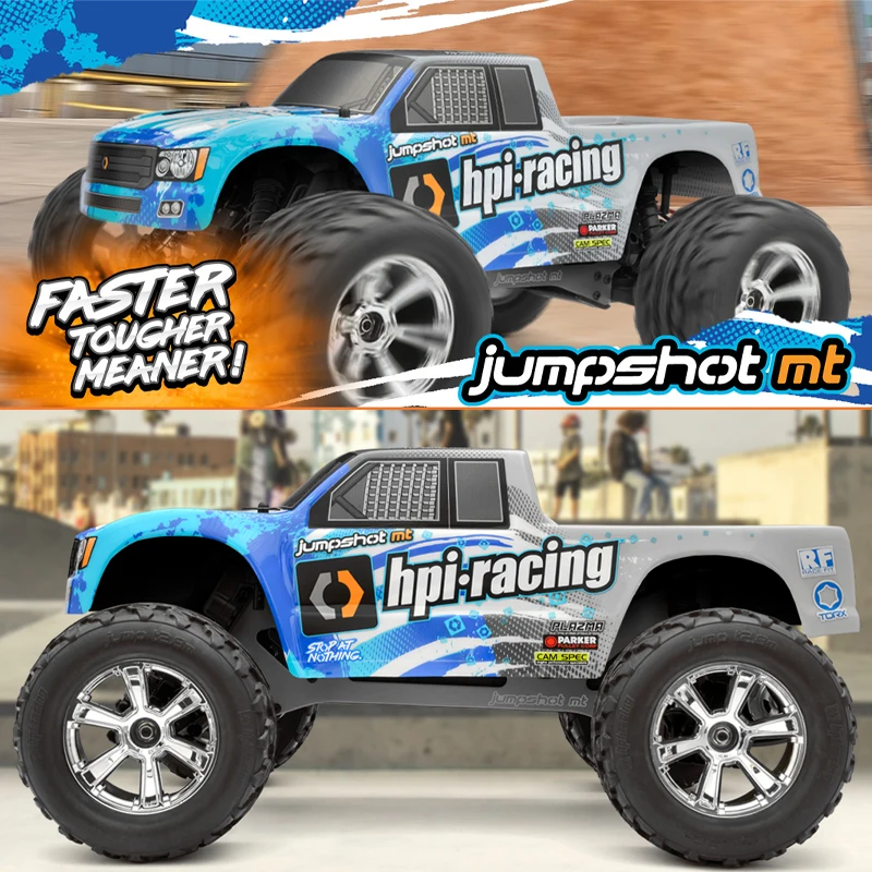 HPI 1/10 Jumpshot MT V2 RC Electric Two Wheel Drive Big Tire Monster Truck Off-Road Model Remote Control Adult Children Toy Gift