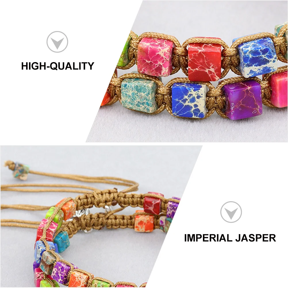

Colorful Emperor Stone Bracelet Spiritual Beaded Quartz Crystal Bangle for Women Wrist Chain Decorative