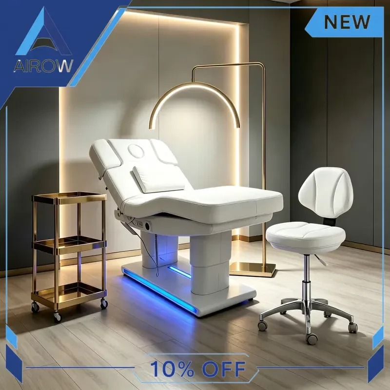 for Luxury Electric Heated Massage Bed Vibrating Facial Beauty Salon Chair Medical Spa Treatment Table for Eyelash Extension
