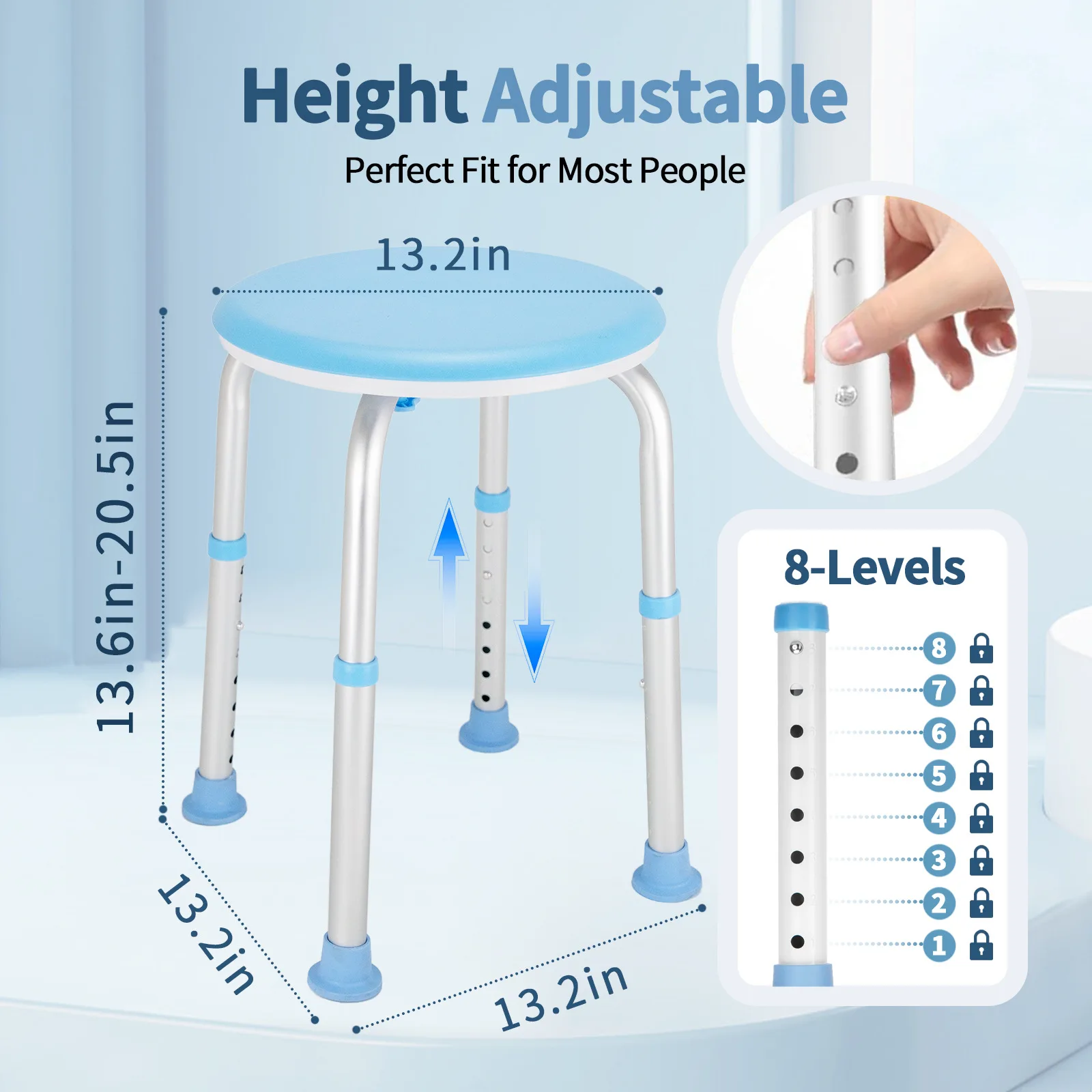 Simplywalk Aluminum Alloy 150KG Bath Shower Chair Round Tub Rehabilitation Therapy MDR CE Certification Distributor Program