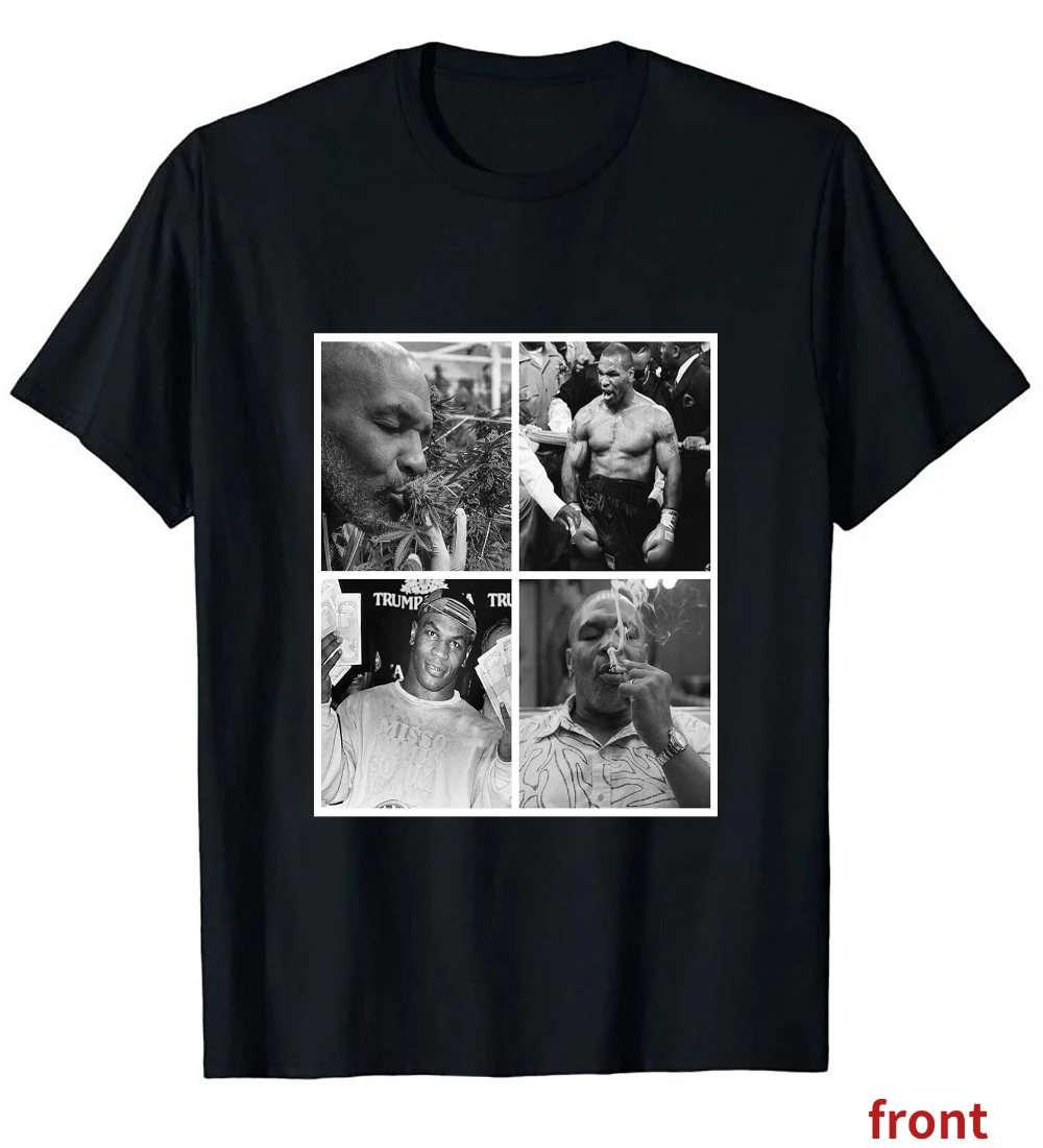 Iron fist Mike Tyson boxer silhouette Summer cotton O-neck short sleeve T-shirt