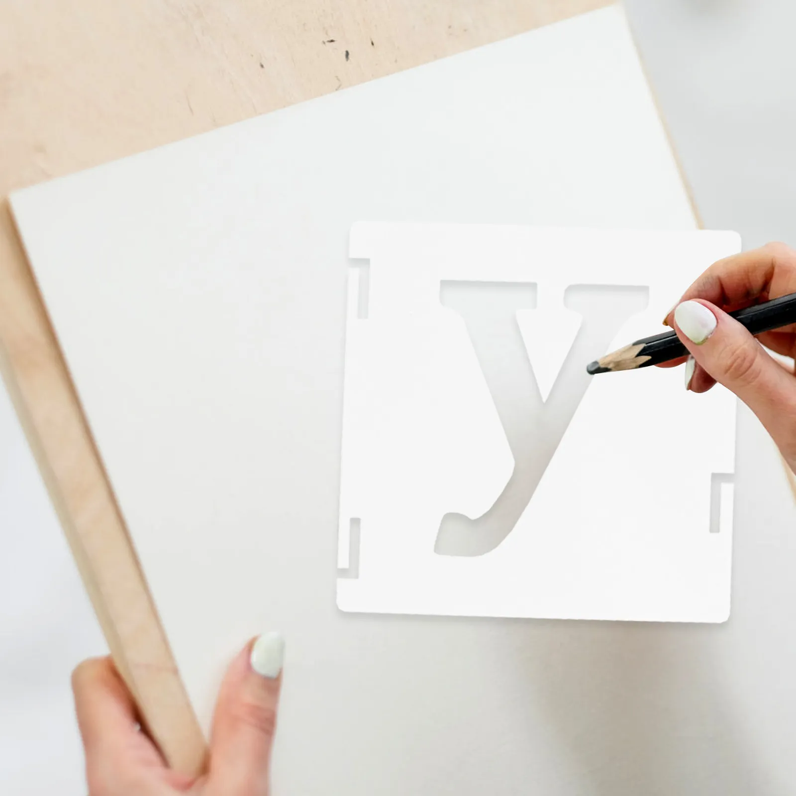 65Pcs Drawing Template Stencil Set Reusable Interlocking Letters Numbers Symbols for DIY Art Projects Scrapbooking Wood Painting