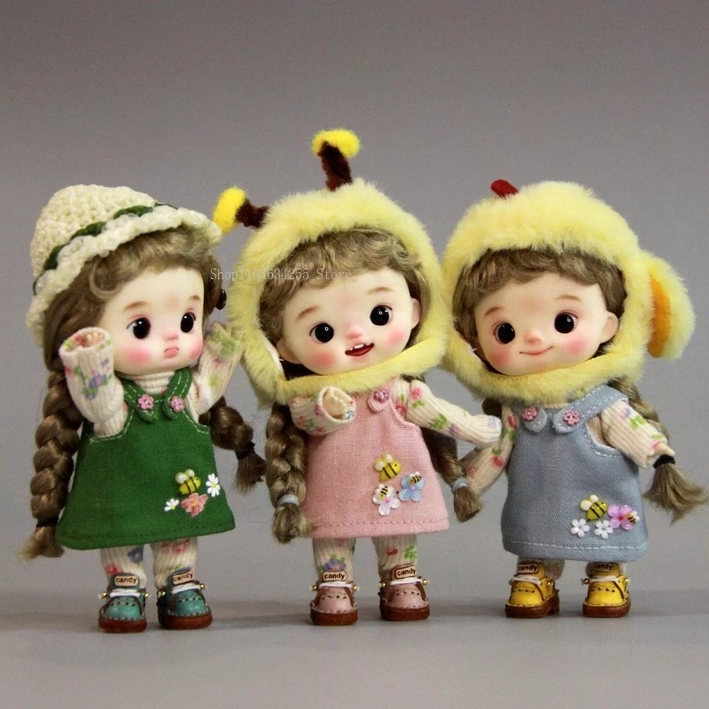Rotatable and Replaceable Eyeball Ob11/BJD Cartoon Doll 12 Points Set New Style Various Clothing Animation Doll Handmade Product