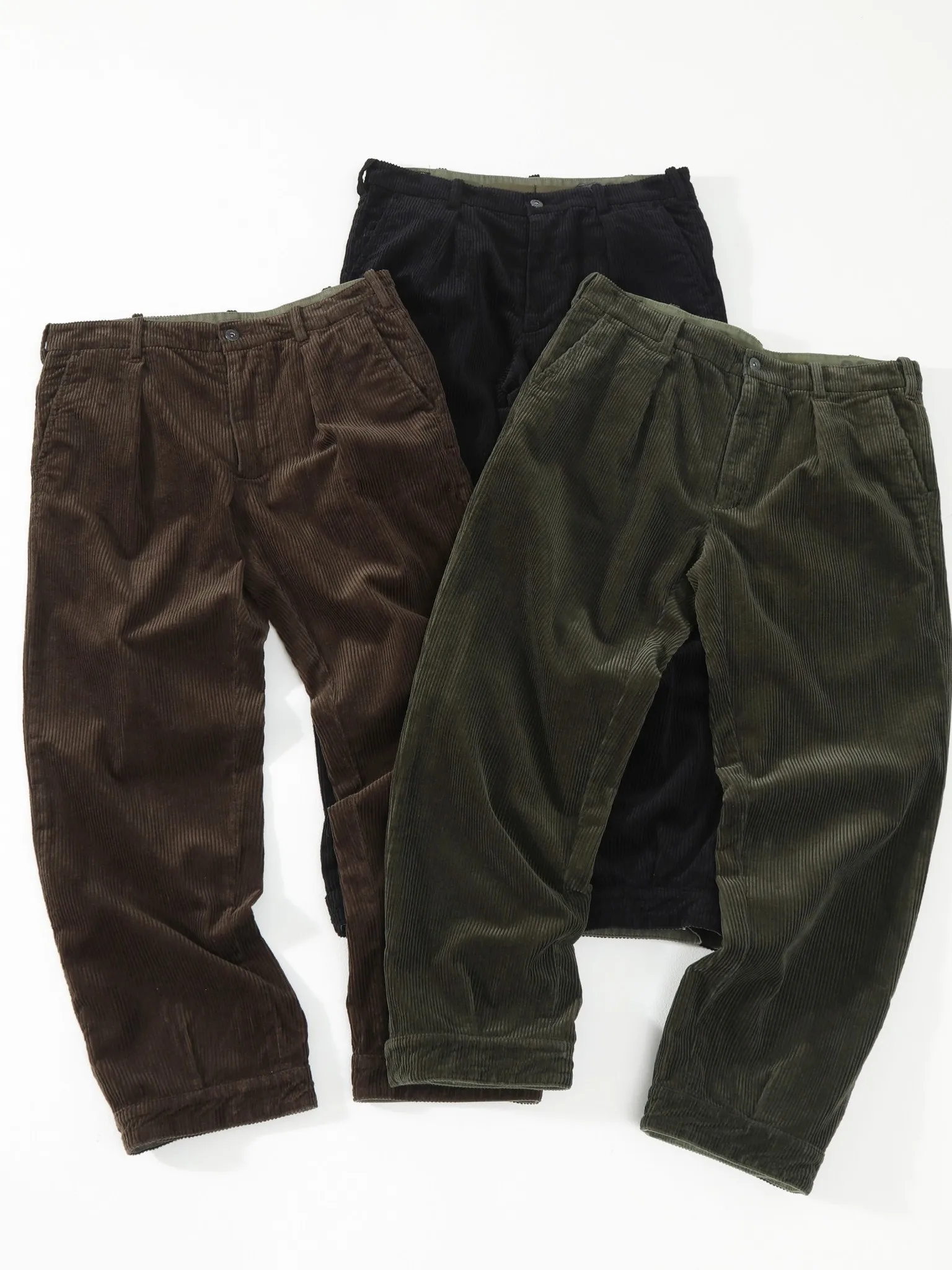 

Американские винтажные брюки из выцветшего хлопкового вельвета с 3D-кроем, повседневные, универсальные, прямого кроя, Ci Walk, универсальный размер