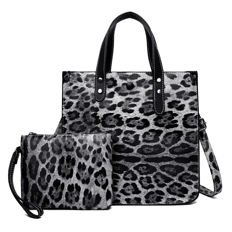 

Fashion Leather Handbags for Women Retro Leopard Zebra Animal Print Handbags Lady Large Capacity Tote Shoulder Shopping Bags