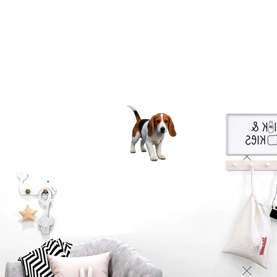 Three Ratels CG181 Charles King Beagle Animal Stickers for home decoration Waterproof car decals