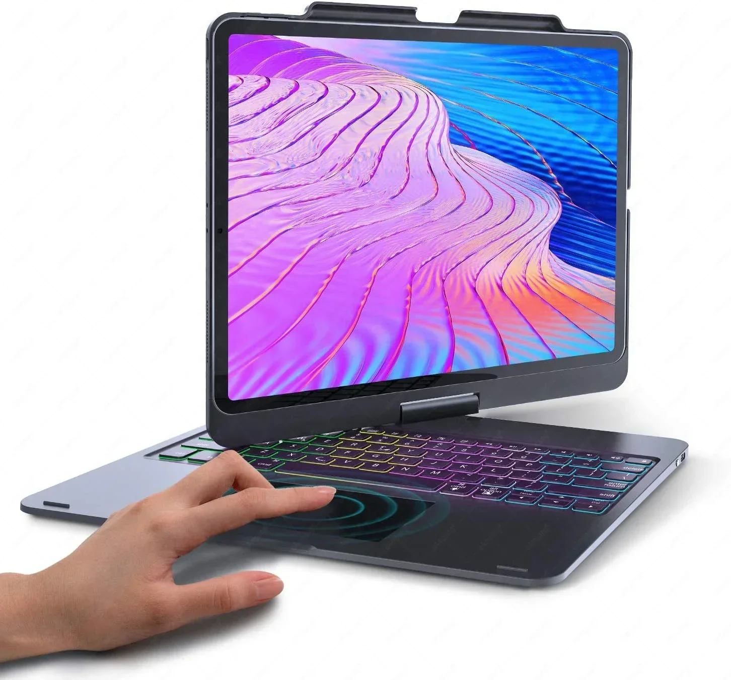 

Чехол-клавиатура RGB Light 2021 из ABS-пластика для iPad 12.9, вращающаяся на 360 градусов