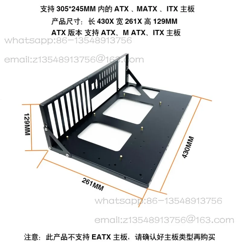 

Студия с открытым корпусом, голый металлический компьютерный испытательный стенд X79X99, кронштейн основной платы с двумя процессорами