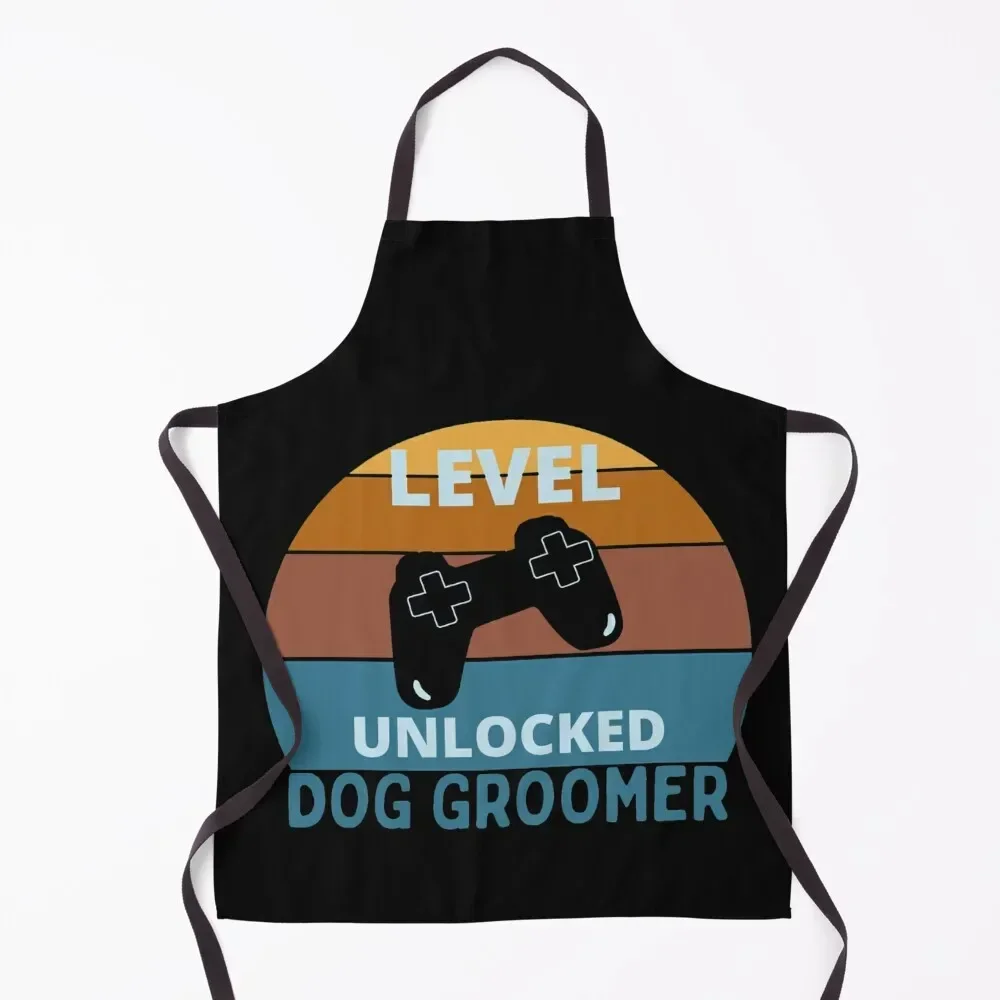 

Level unlocked Dog Groomer-retro sunset Apron kitchen utensil Goods For Home And Kitchen Men's Kitchen For Women Apron