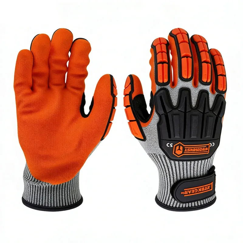 NMSafety Anti-Vibration Cut-Resistant Work Gloves Nitrile Oilproof with Good Grip Palm High-Quality Garden Protection Gloves