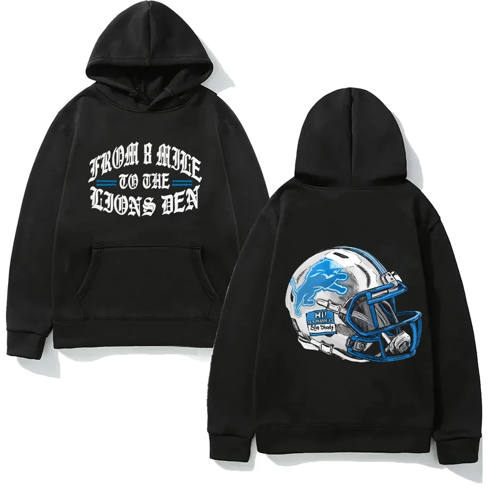 Eminem X Detroit Lions Helmet Hoodie Eminem Same as Official High Quality