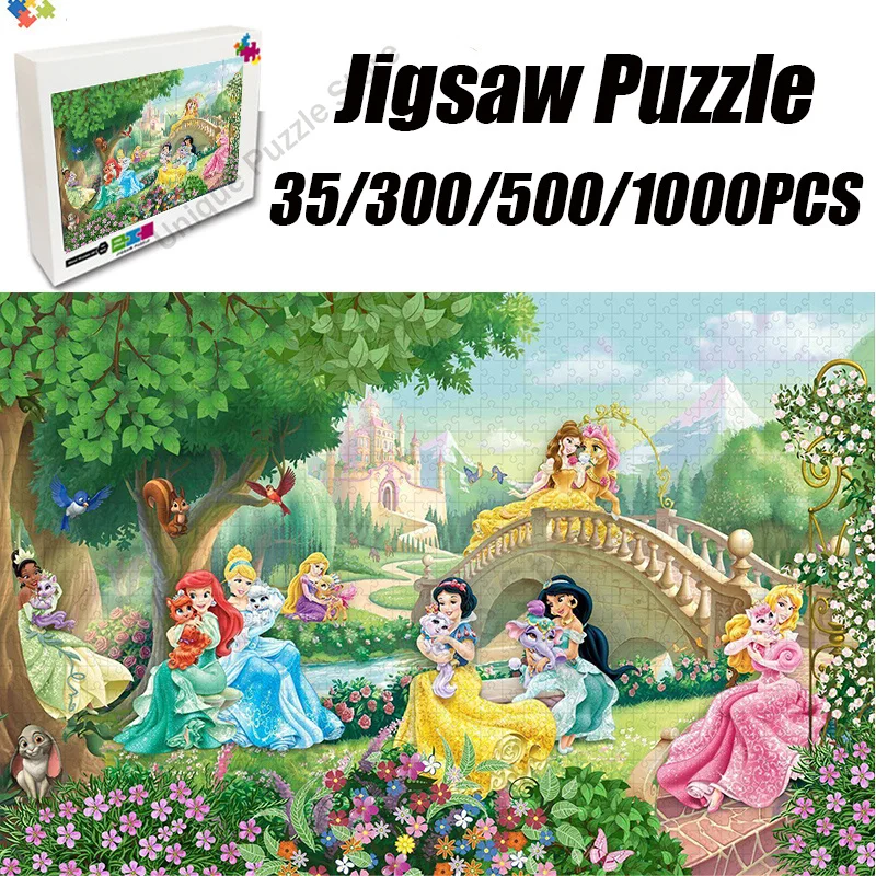 

Puzzles for Adults 1000 Pieces Wooden Disney Princess Jigsaw Puzzles Educational Intellectual Decompressing Diy Puzzle Toys Gift