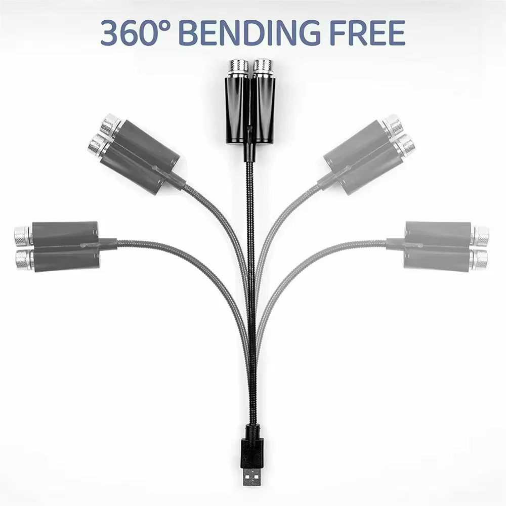 USB 듀얼 헤드 LED 별이 빛나는 하늘 밤 빛 USB 전원 갤럭시 스타 프로젝터 분위기 램프 자동차 자동차 지붕 룸 천장 장식 빠른 배달 4-6 일 도착 무료 배송