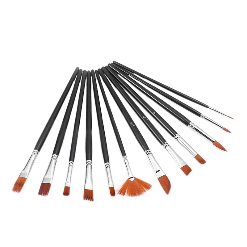 12 Pcs Acrylic Paint Brushes Set Artist Paint Brushes Paint Brushes For Acrylic Oil Watercolor Fine Arts Crafts Supplies