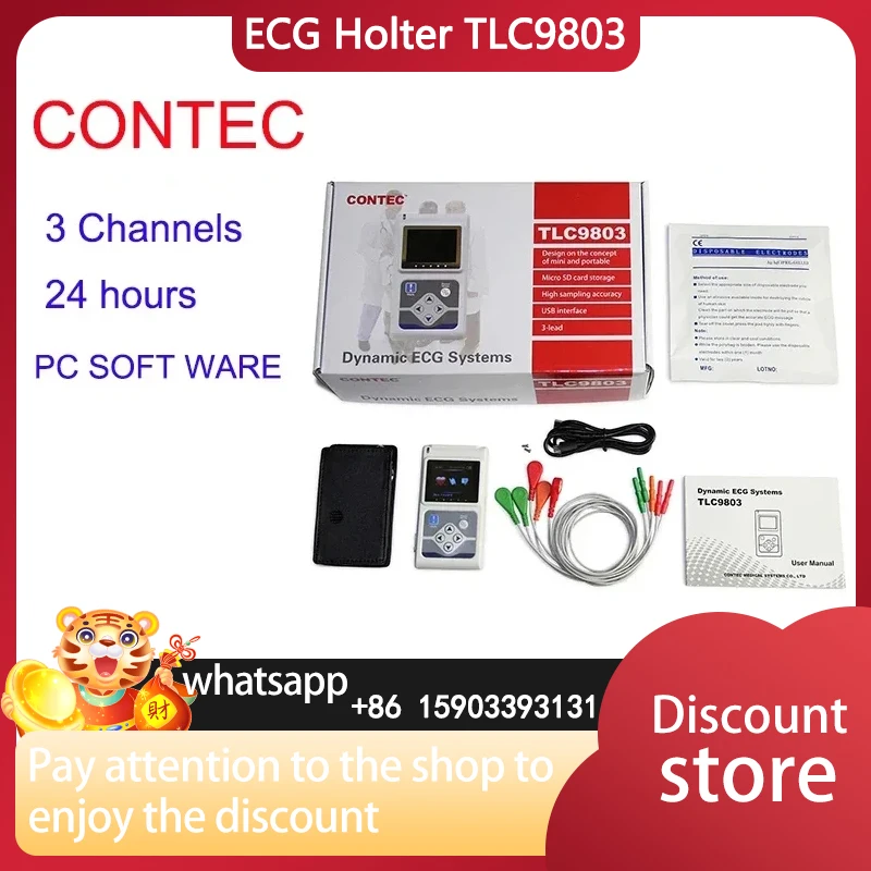 

Genuine CONTEC TLC 9803 3 Channels ECG Holter, EKG Holter, Dynamic ECG Monitor System, 24 hours ECG Recorder TLC9803