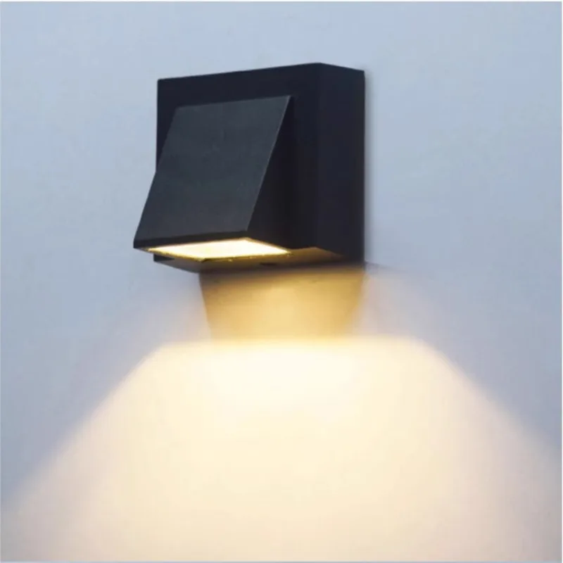 Outdoor Waterproof LED Wall Lamp Double Head Lighting Creative Square Aluminum Simple Design for Balcony Terrace Door Aisle