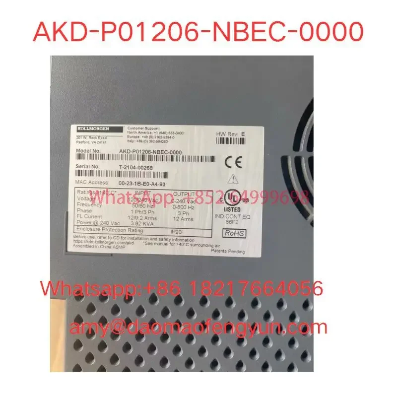 Used AKD-P01206-NBEC-0000  driver   tested  ok   fast  shipping
