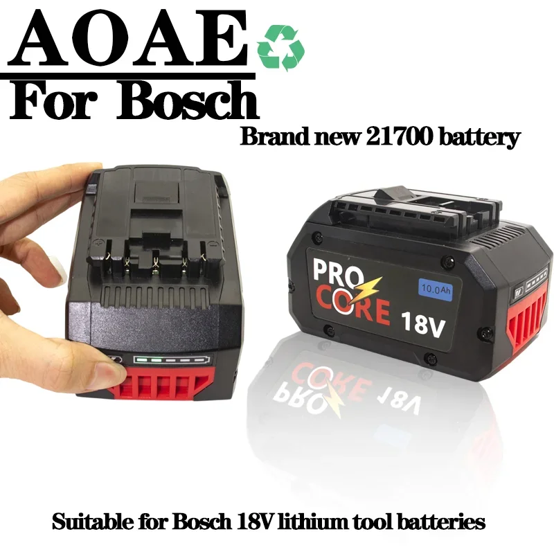 AOAE 10.0AH/12.0AH For BOSCH Professional 18V 21700 Battery ProCORE 18V Li-ion Replacement for BAT609 BAT618 with bms